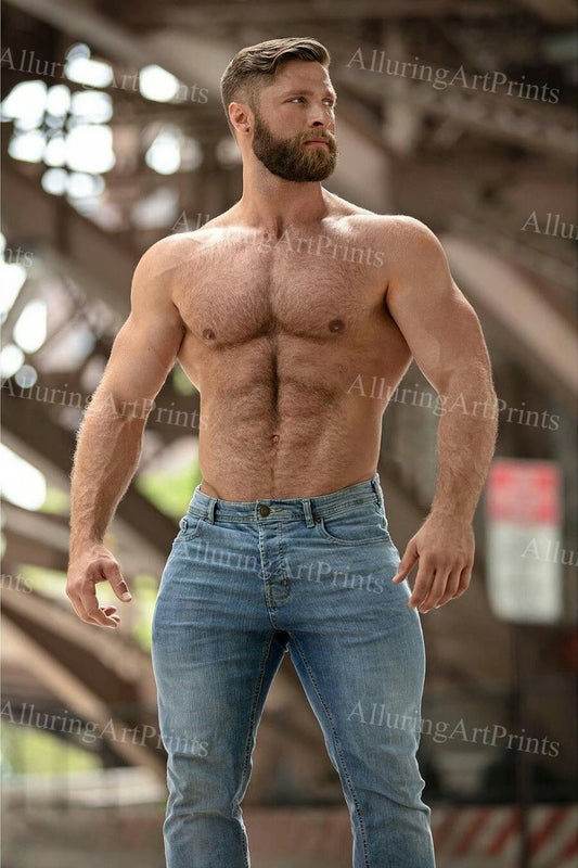 Male Model Muscular Digital Art AI Fantasy - UU598