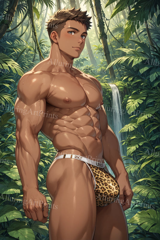 Male Model Muscular Digital Art AI Fantasy - UU612