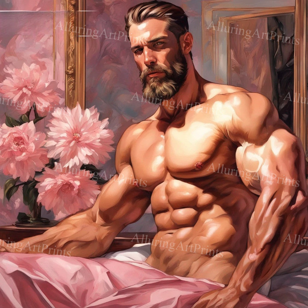 Male Model Muscular Digital Art AI Fantasy - UU624