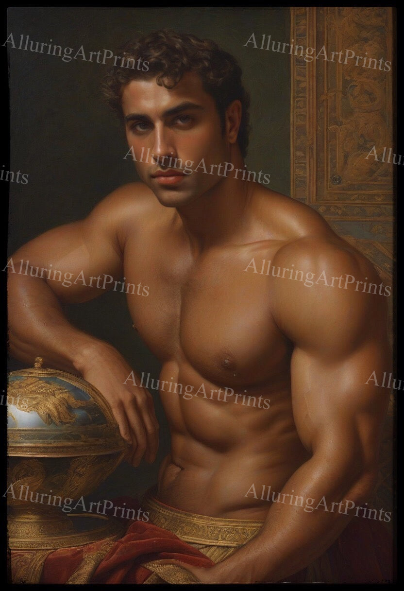 Male Model Muscular Digital Art AI Fantasy - UU656