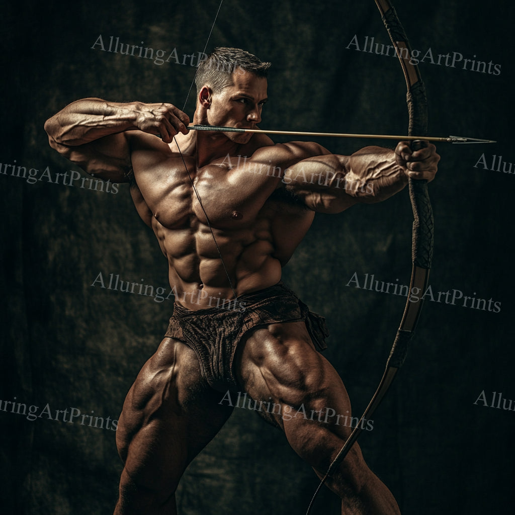 Male Model Muscular Digital Art AI Fantasy - UU893