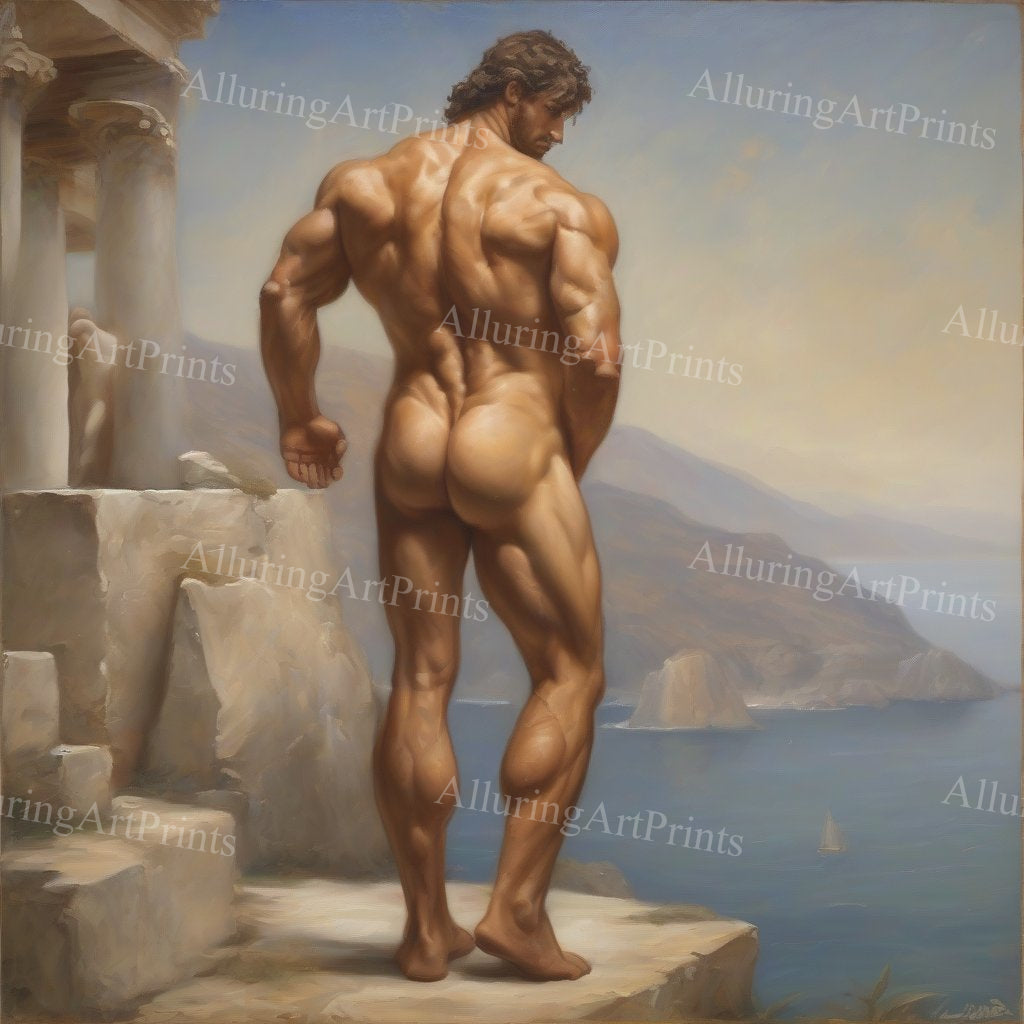 Male Model Muscular Digital Art AI Fantasy - UU895