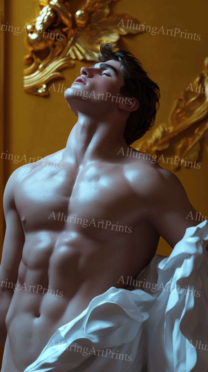 Male Model Muscular Digital Art AI Fantasy - UU896