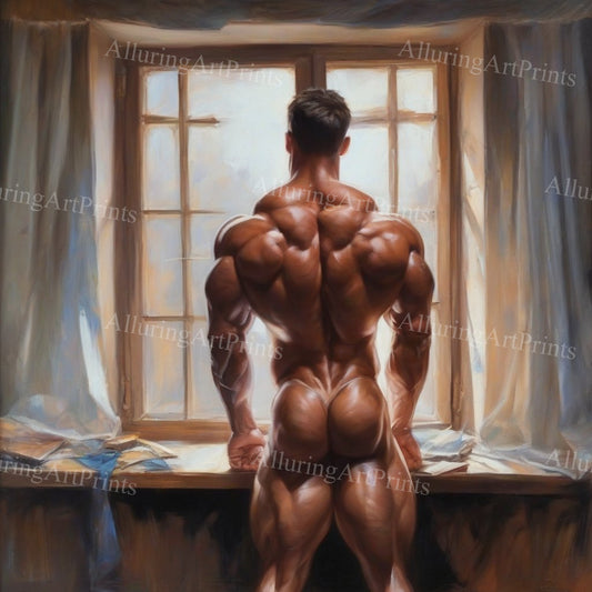 Male Model Muscular Digital Art AI Fantasy - UU899