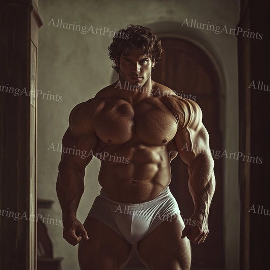 Male Model Muscular Digital Art AI Fantasy - UU906