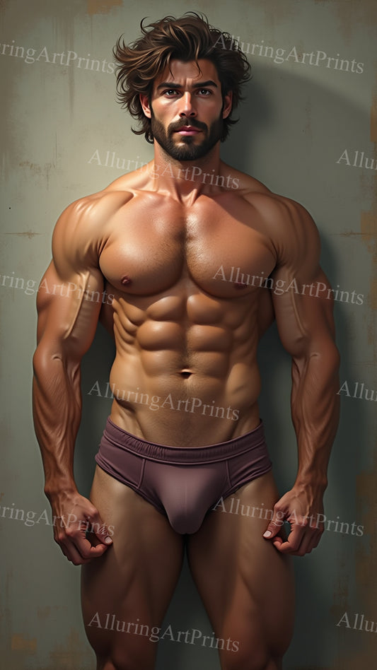 Male Model Muscular Digital Art AI Fantasy - UU907