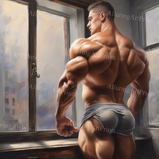 Male Model Muscular Digital Art AI Fantasy - UU908