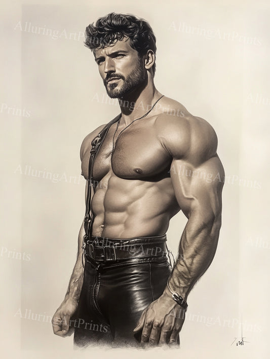 Male Model Muscular Digital Art AI Fantasy - UU909