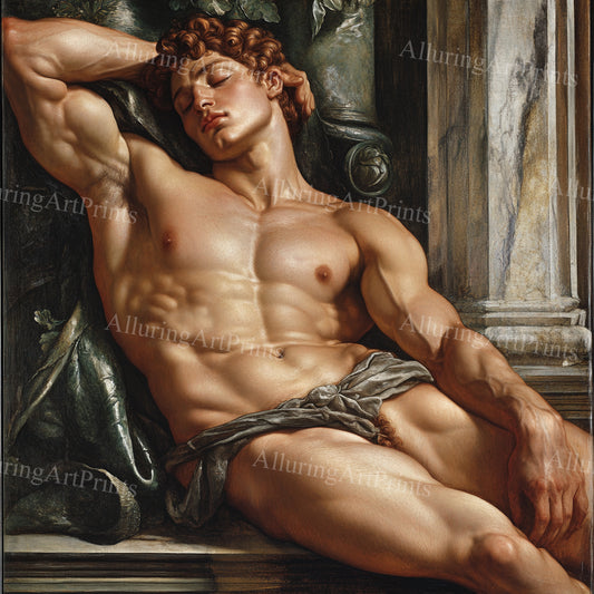 Male Model Muscular Digital Art AI Fantasy - UU913