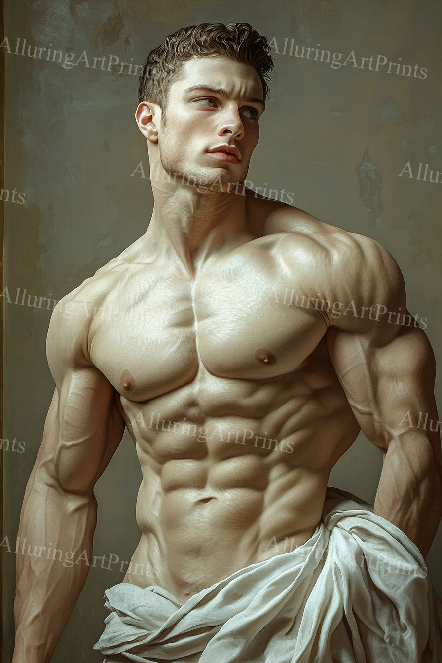 Male Model Muscular Digital Art AI Fantasy - UU914