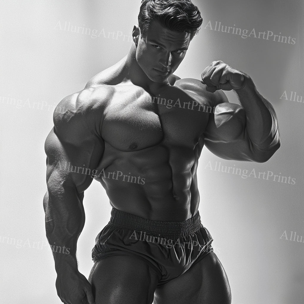 Male Model Muscular Digital Art AI Fantasy - UU917