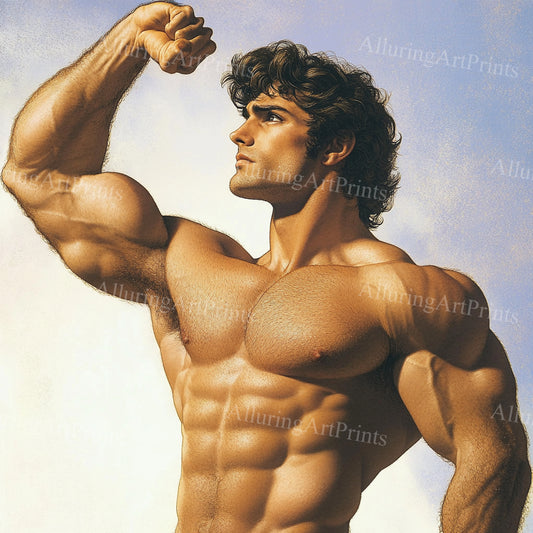 Male Model Muscular Digital Art AI Fantasy - UU923