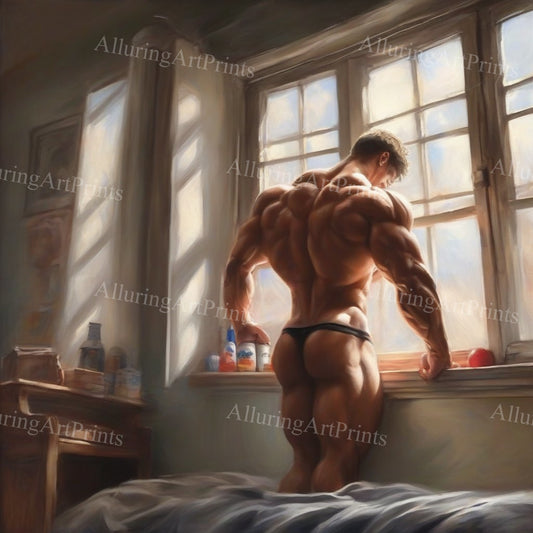 Male Model Muscular Digital Art AI Fantasy - UU926