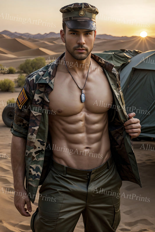 Male Model Muscular Digital Art AI Fantasy - UU931