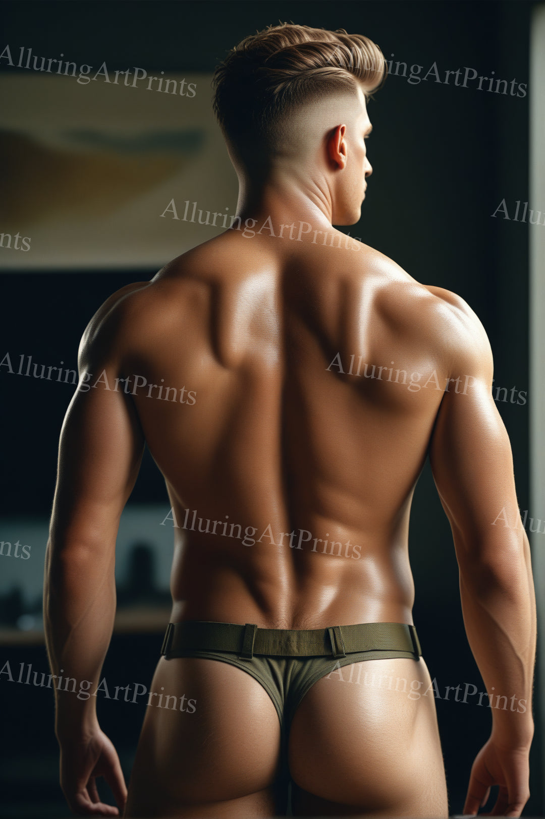 Male Model Muscular Digital Art AI Fantasy - UU943