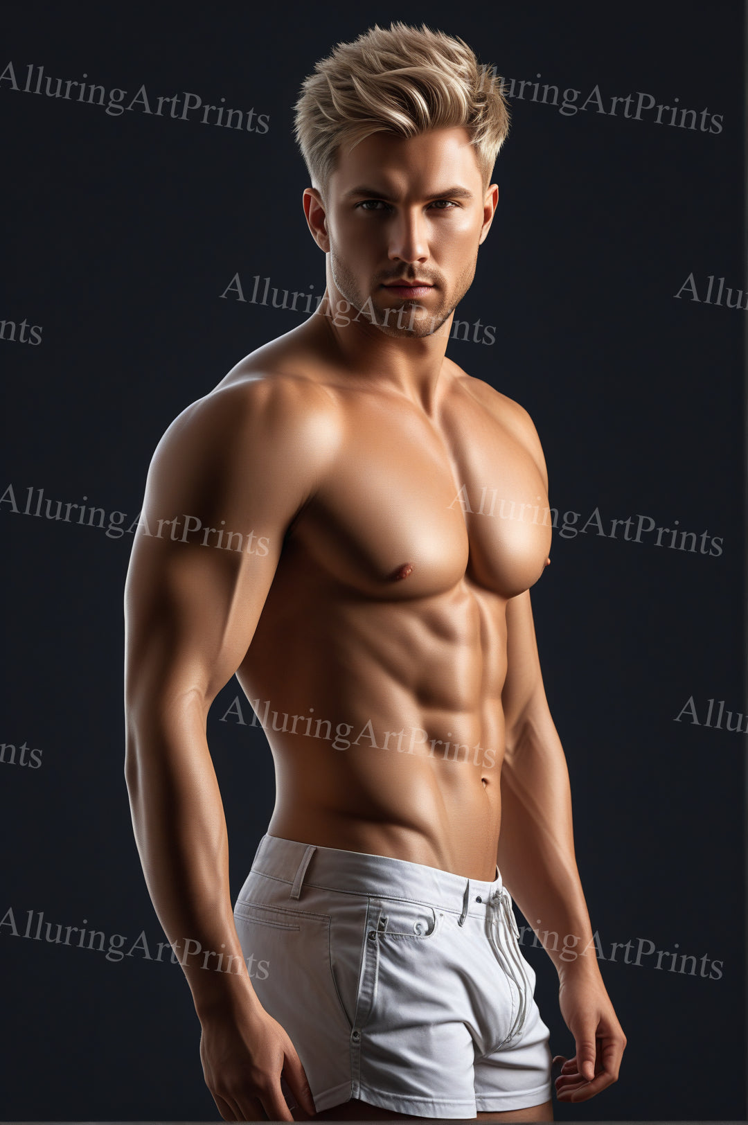 Male Model Muscular Digital Art AI Fantasy - UU946