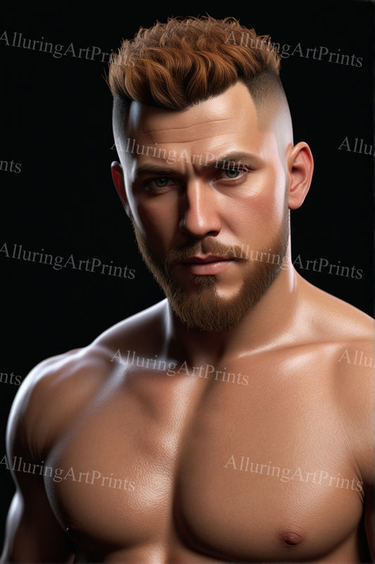 Male Model Muscular Digital Art AI Fantasy - UU948