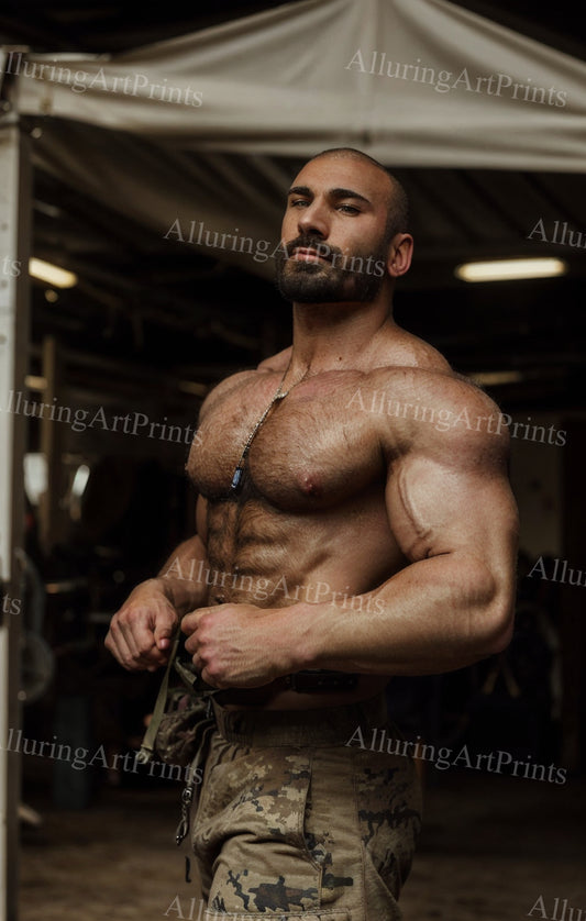 Male Model Muscular Digital Art AI Fantasy - UU987