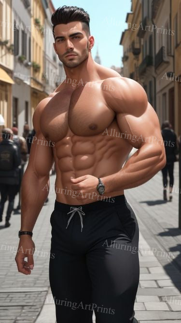 Male Model Muscular Digital Art AI Fantasy - XX134