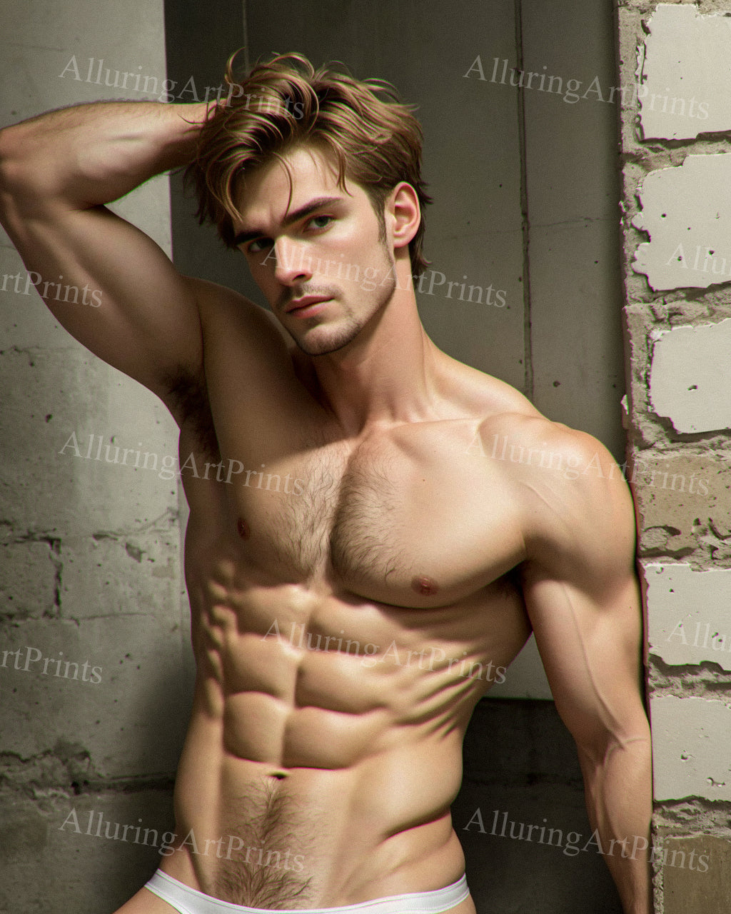 Male Model Muscular Digital Art AI Fantasy - XX143