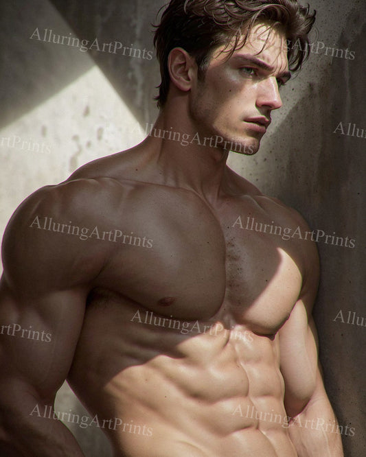 Male Model Muscular Digital Art AI Fantasy - XX166