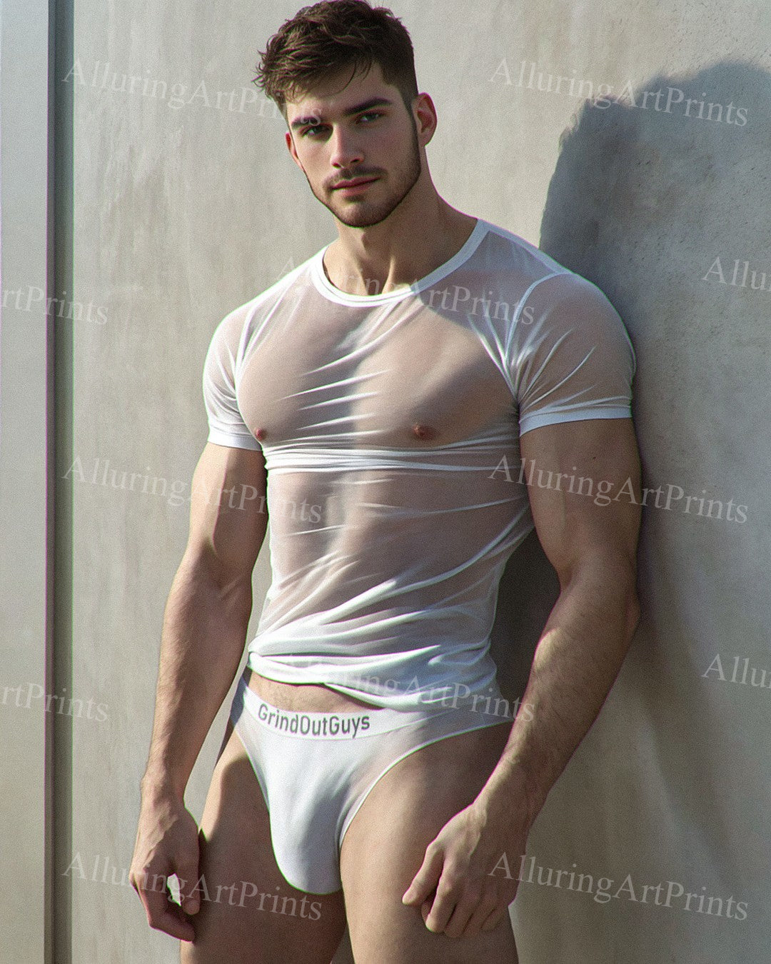 Male Model Muscular Digital Art AI Fantasy - XX190