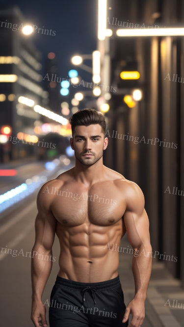 Male Model Muscular Digital Art AI Fantasy - XX216