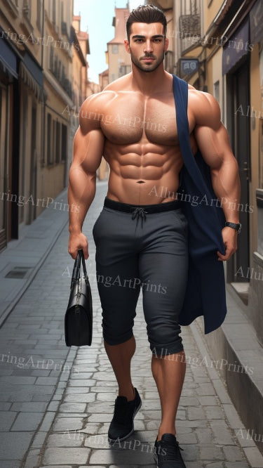 Male Model Muscular Digital Art AI Fantasy - XX218