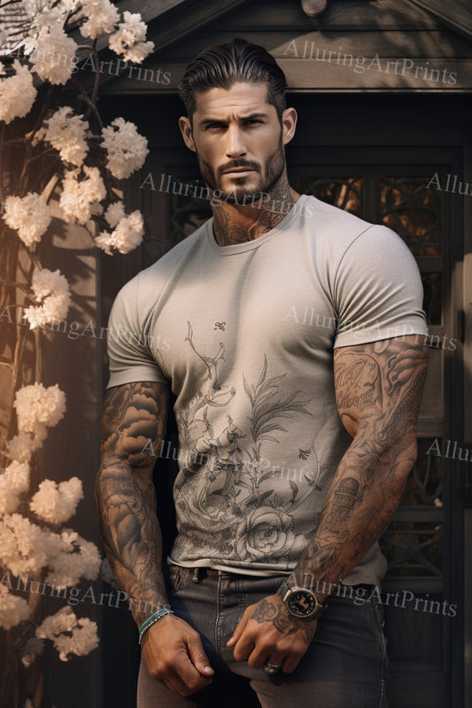 Male Model Muscular Digital Art AI Fantasy - XX219