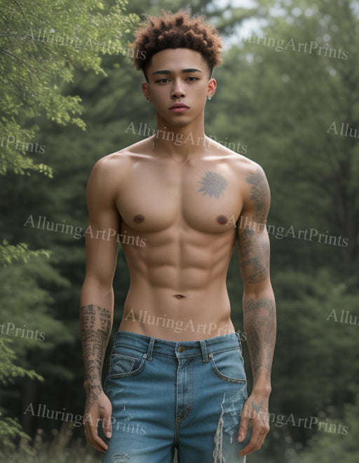 Male Model Slender Digital Art AI Fantasy - XX293