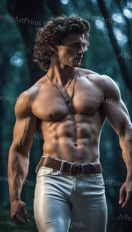 Male Model Muscular Digital Art AI Fantasy - XX300