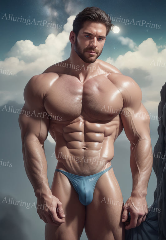 Male Model Muscular Digital Art AI Fantasy - XX307