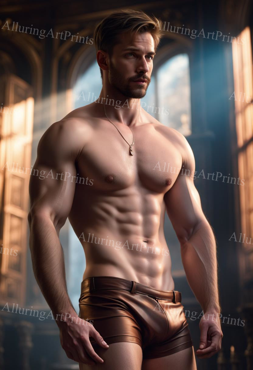 Male Model Muscular Digital Art AI Fantasy - XX310