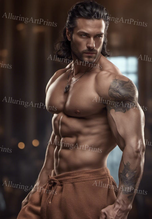 Male Model Muscular Digital Art AI Fantasy - XX312