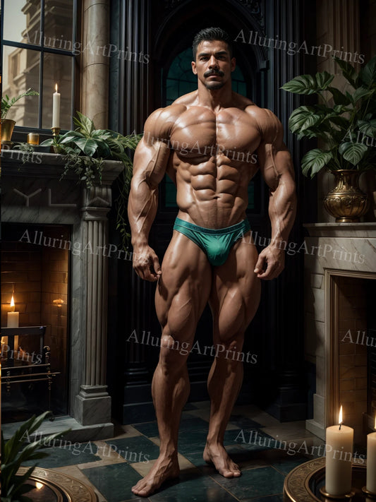 Male Model Muscular Digital Art AI Fantasy - XX317