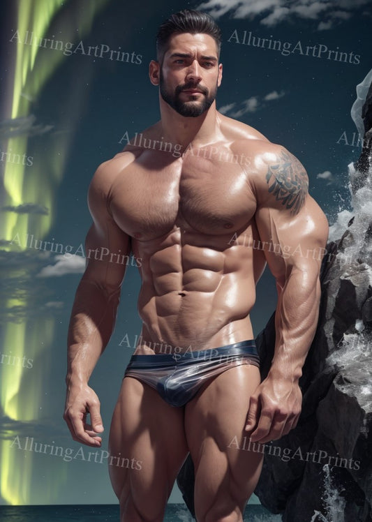 Male Model Muscular Digital Art AI Fantasy - XX332