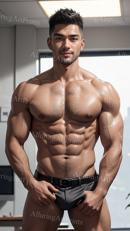 Male Model Muscular Digital Art AI Fantasy - XX497