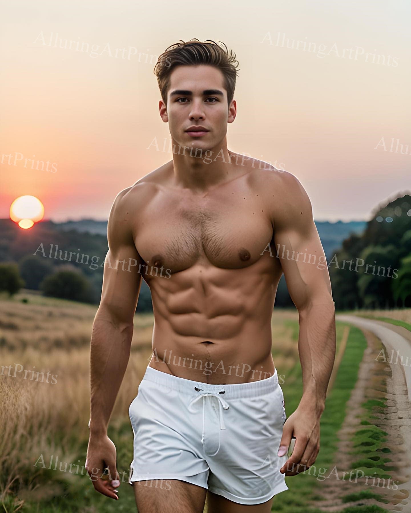 Male Model Muscular Digital Art AI Fantasy - XX639