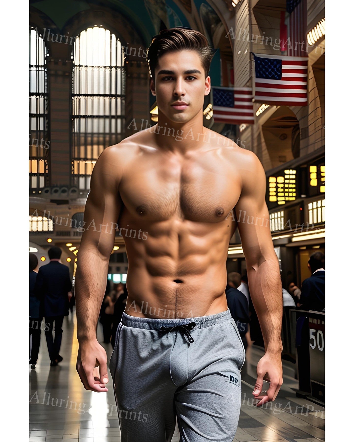 Male Model Muscular Digital Art AI Fantasy - XX732