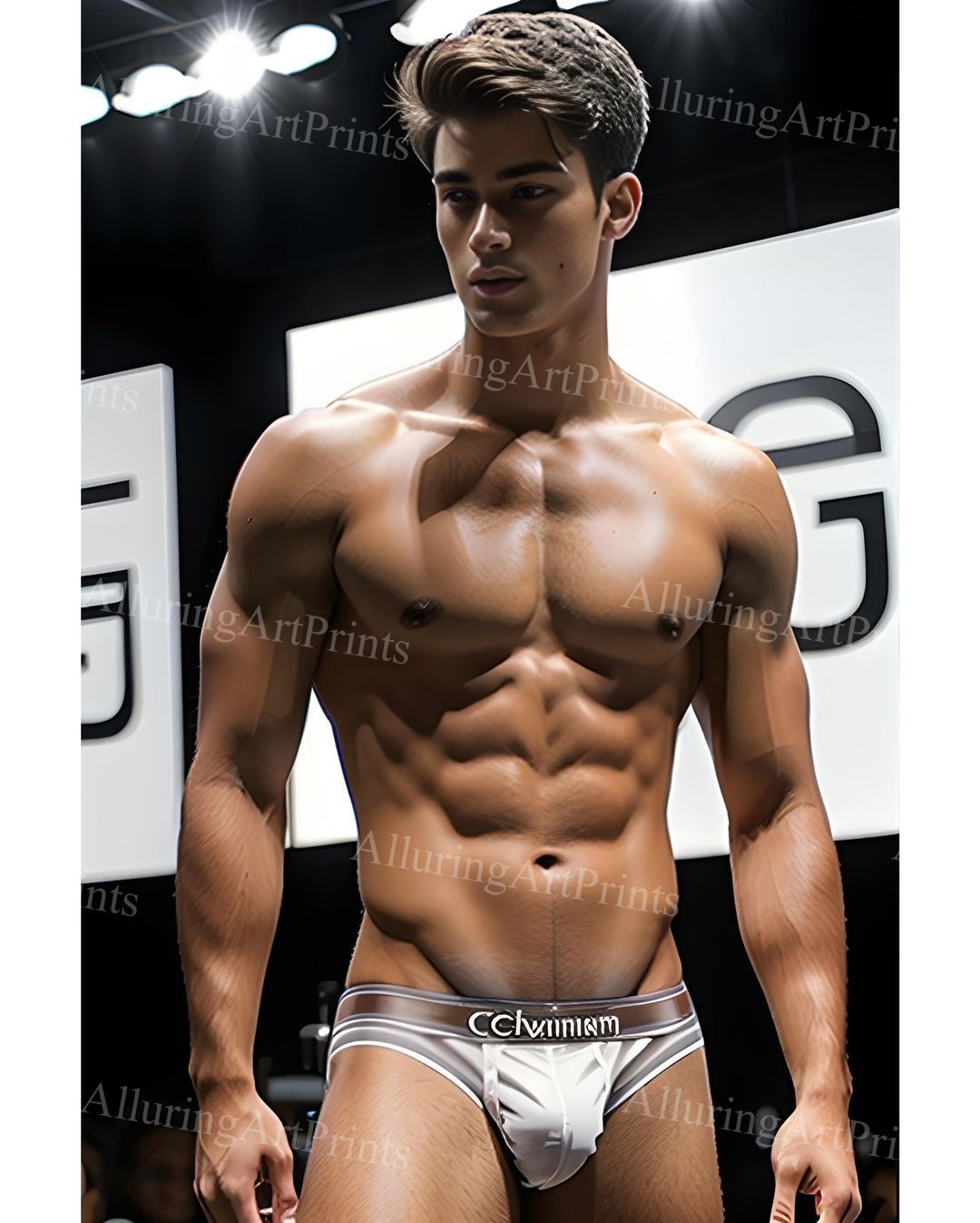 Male Model Muscular Digital Art AI Fantasy - XX733