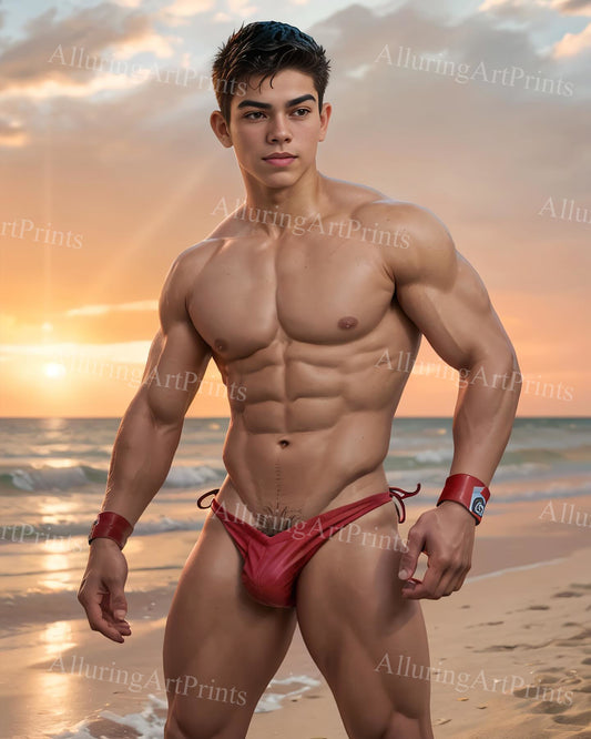 Male Model Muscular Digital Art AI Fantasy - XX768