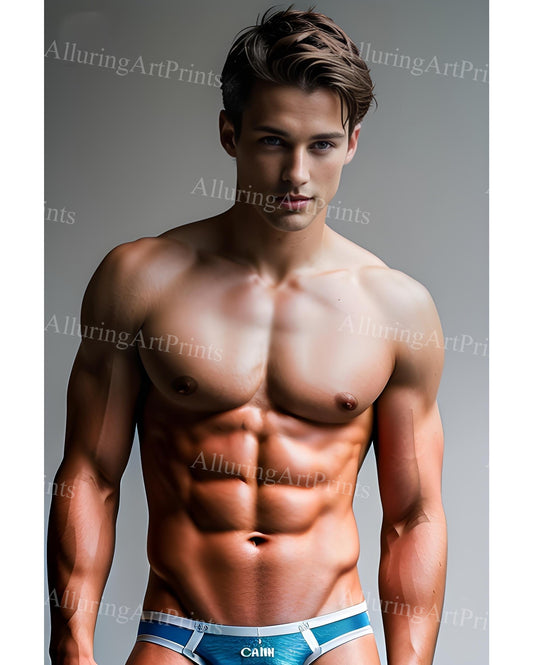 Male Model Muscular Digital Art AI Fantasy - XX785