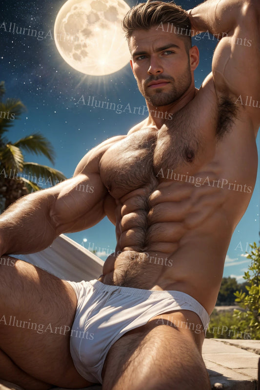 Male Model Muscular Digital Art AI Fantasy - U117