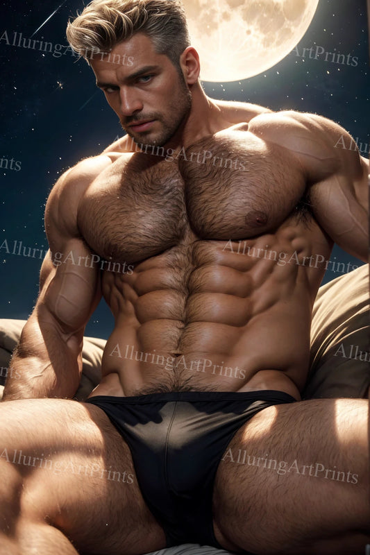 Male Model Muscular Digital Art AI Fantasy - U118