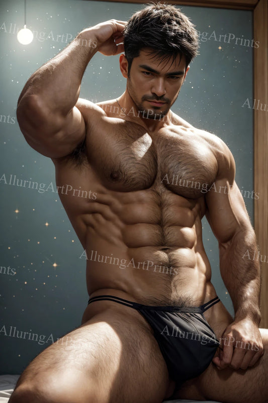 Male Model Muscular Digital Art AI Fantasy - U139