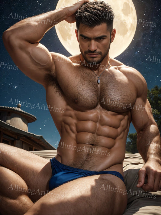 Male Model Muscular Digital Art AI Fantasy - U147