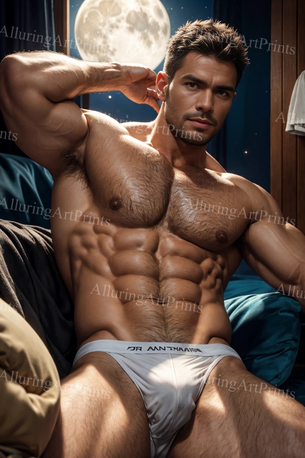 Male Model Muscular Digital Art AI Fantasy - U149