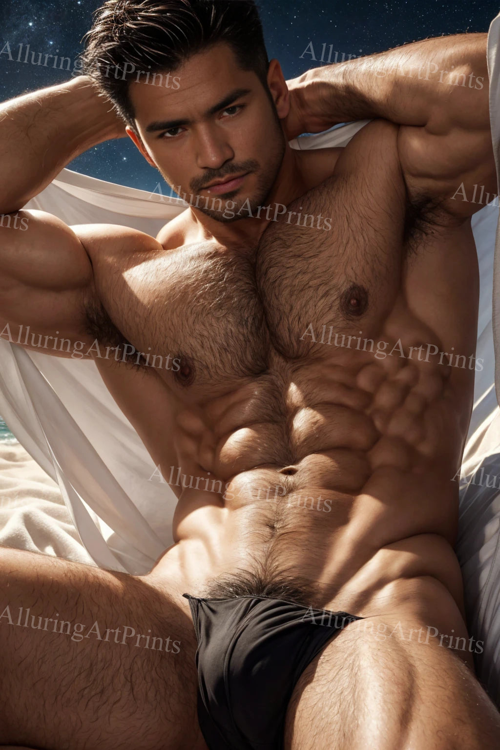 Male Model Muscular Digital Art AI Fantasy - U153