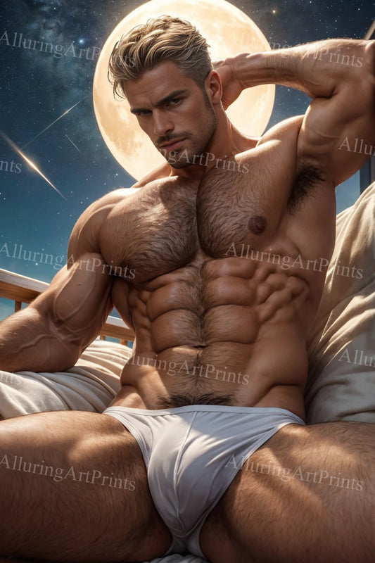 Male Model Muscular Digital Art AI Fantasy - U177