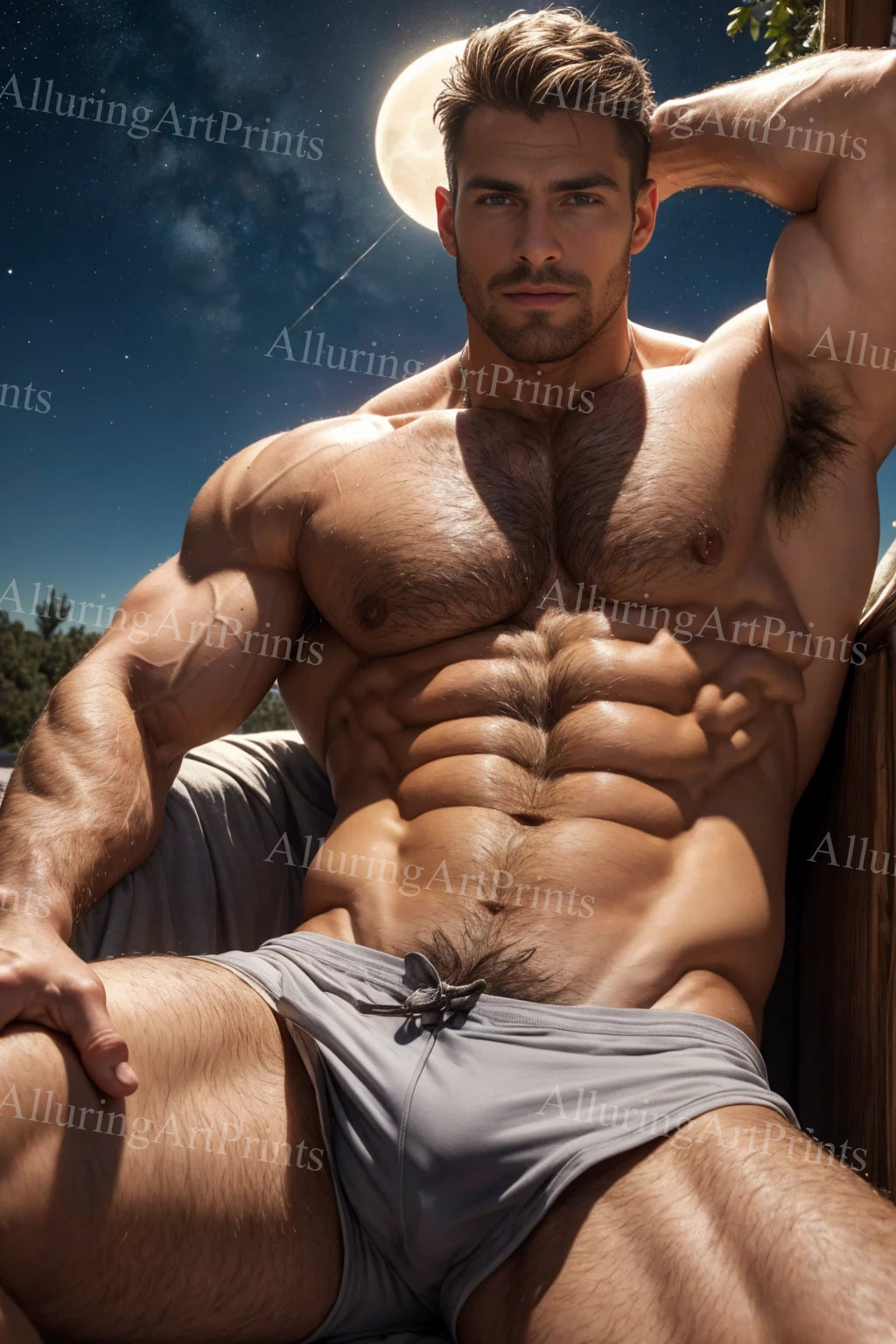 Male Model Muscular Digital Art AI Fantasy - U181